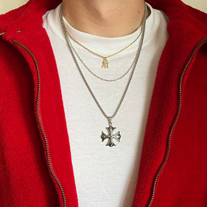 Gothic Engraved Cross Necklace