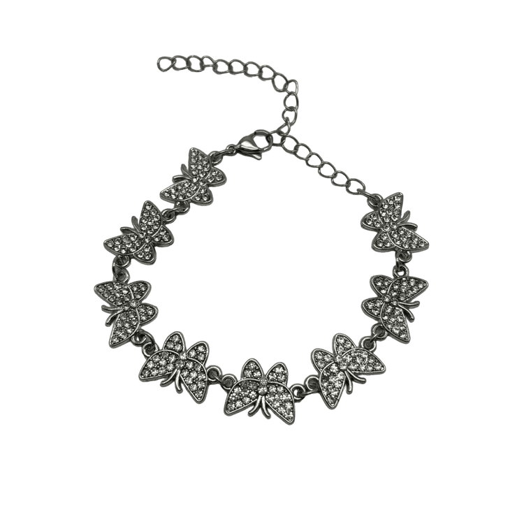 0304 - Rhinestone Butterfly Bracelet