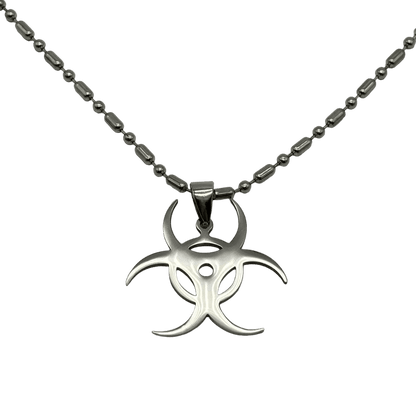 0255 - Silver Biohazard Necklace