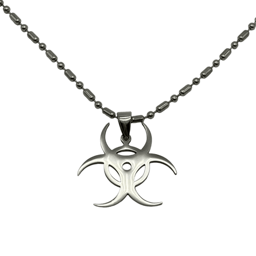0255 - Silver Biohazard Necklace