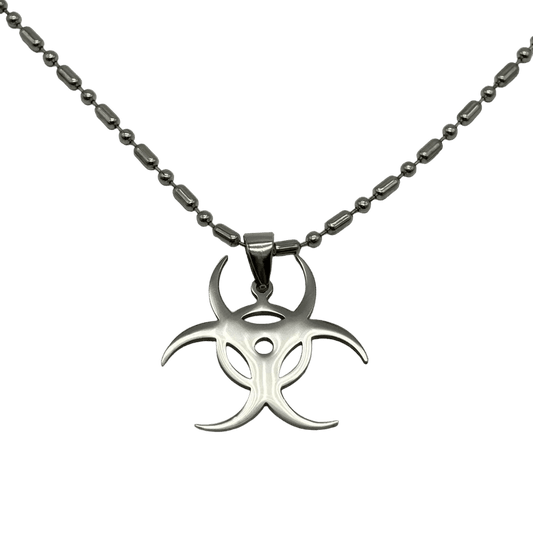 0255 - Silver Biohazard Necklace