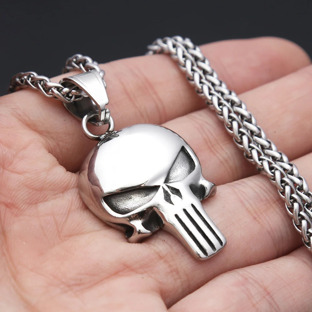Punisher Skull Steel Necklace