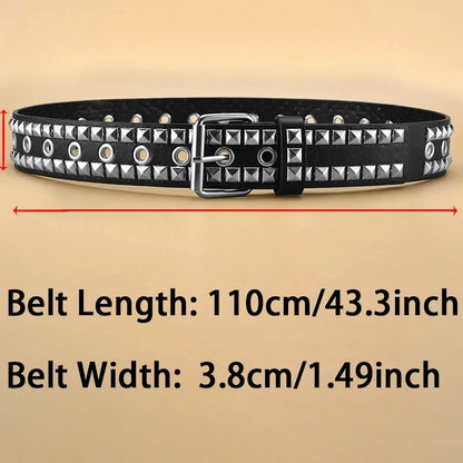 Double Row Rivet Studded Belt