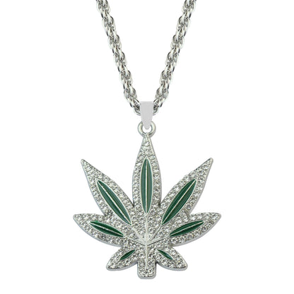 Rhinestone Weed Necklace