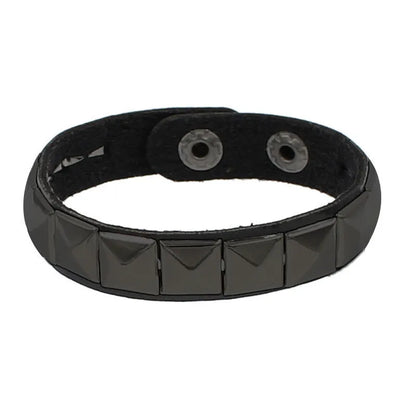 Black Pyramid Studded Bracelet