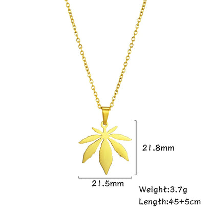 Mini Stainless Weed Necklace