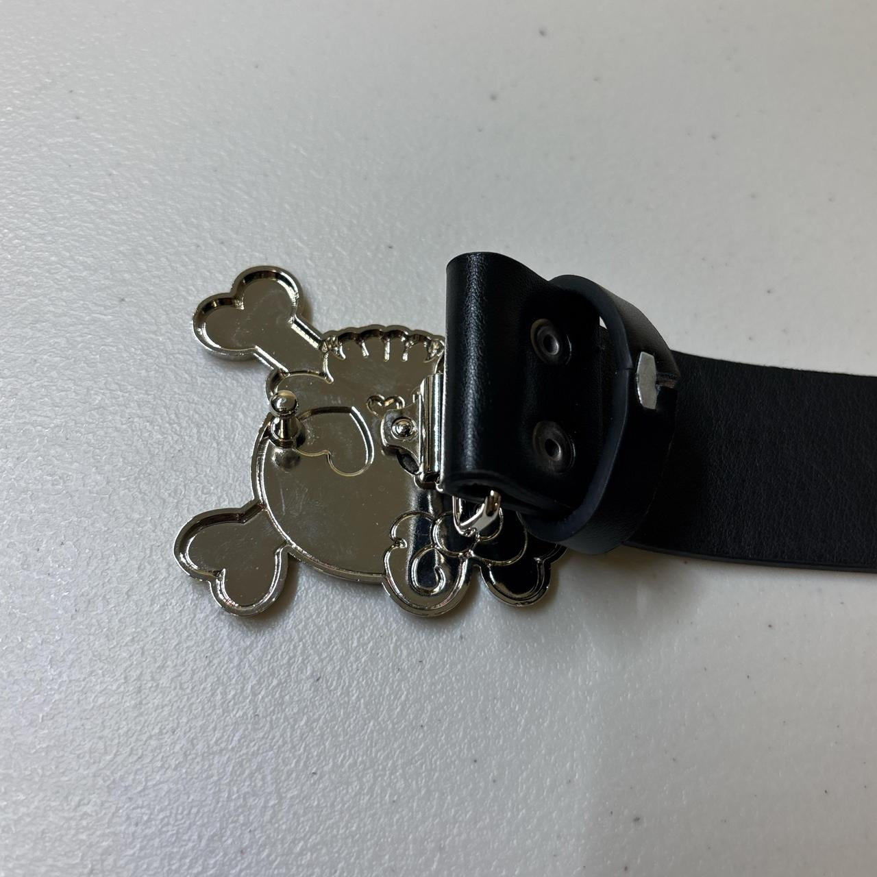 0636 - Skull Heart Buckle Belt Black