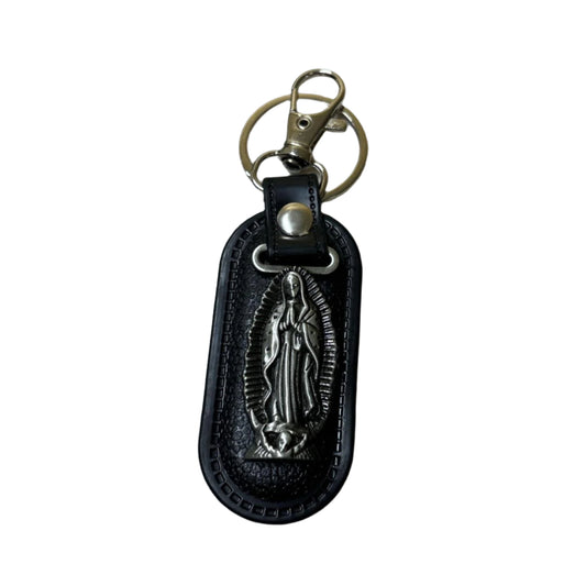 0630 - Virgin Mary Leather Keychain