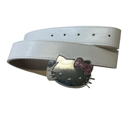 0617 - Rhinestone Hello Kitty Belt (white)