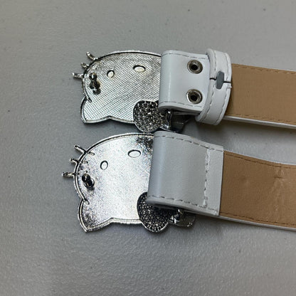 0617 - Rhinestone Hello Kitty Belt (white)