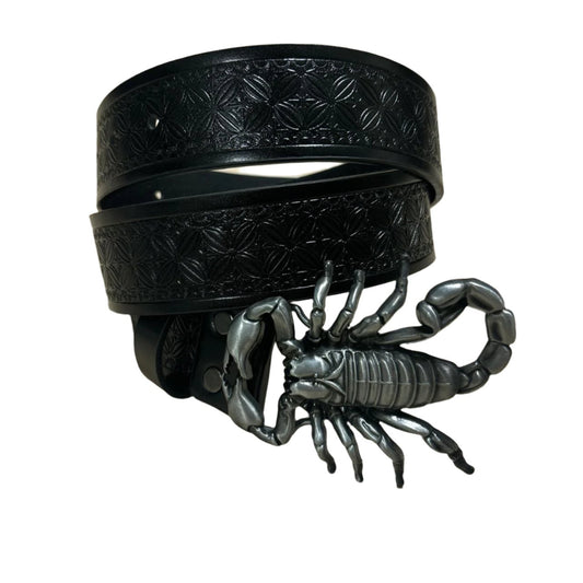 0566 - Silver Scorpion Buckle Belt