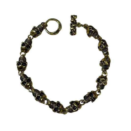 0510 - Golden Toggle Skull Bracelet