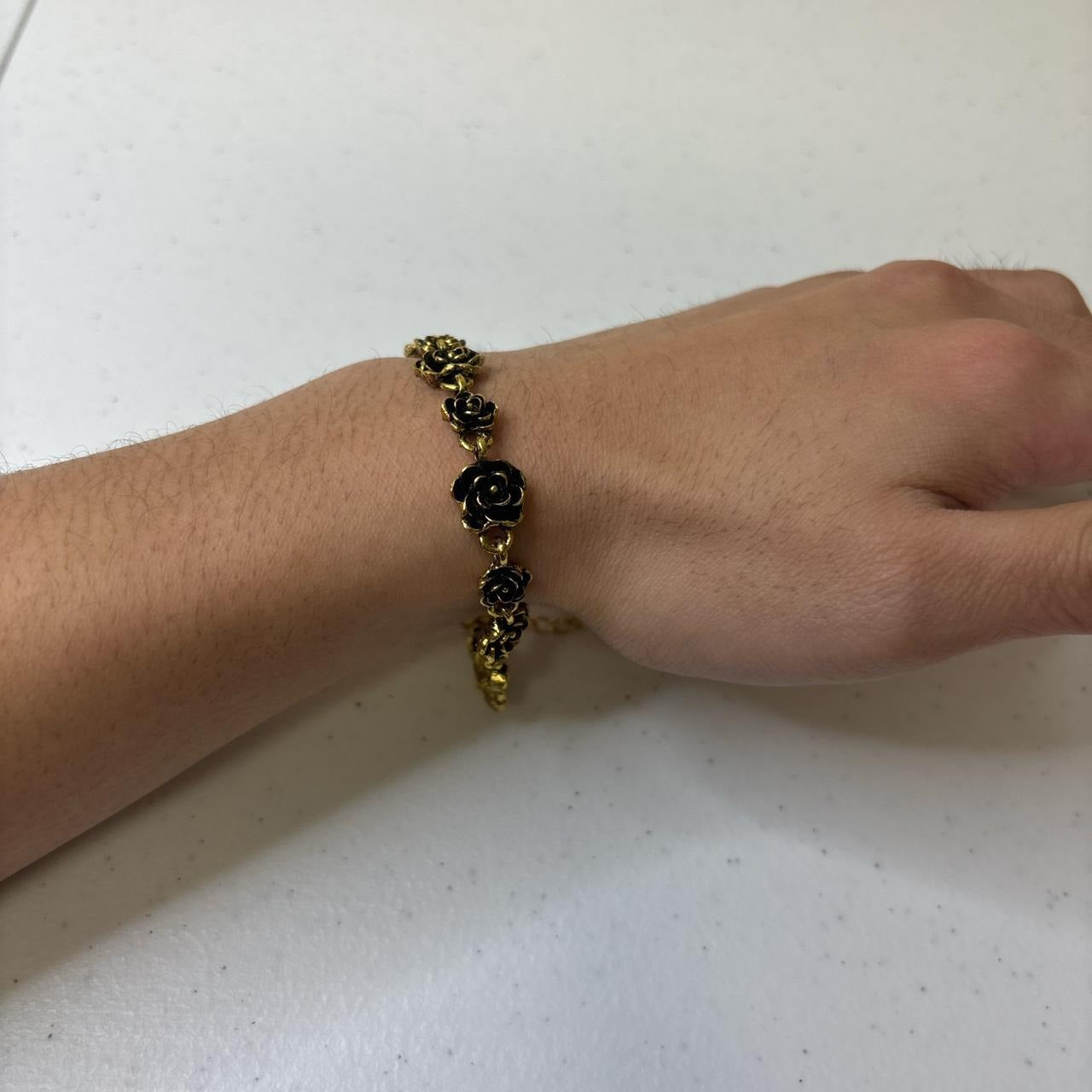 0587 - Dark Gold Rose Bracelet