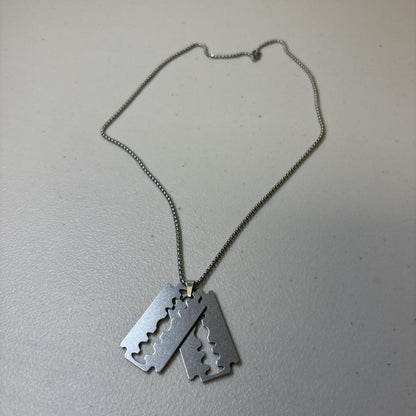 0721 - Double Razor Pendant Necklace