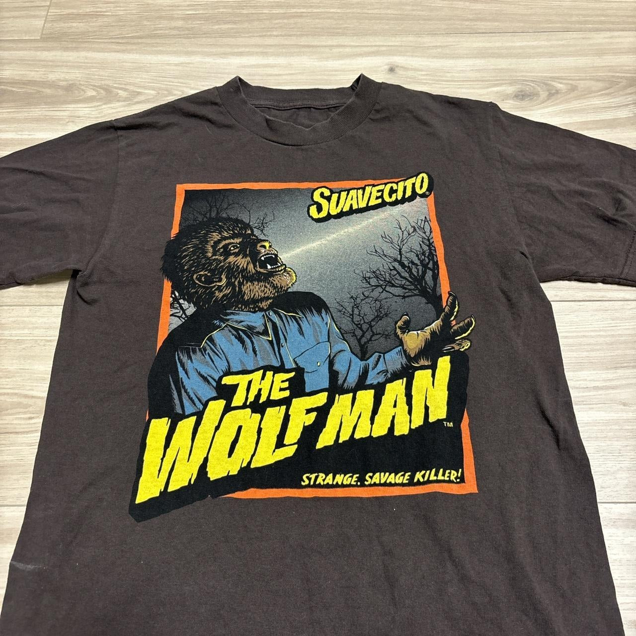 0569 - Suavecito Wolf Man Graphic Brown Shirt