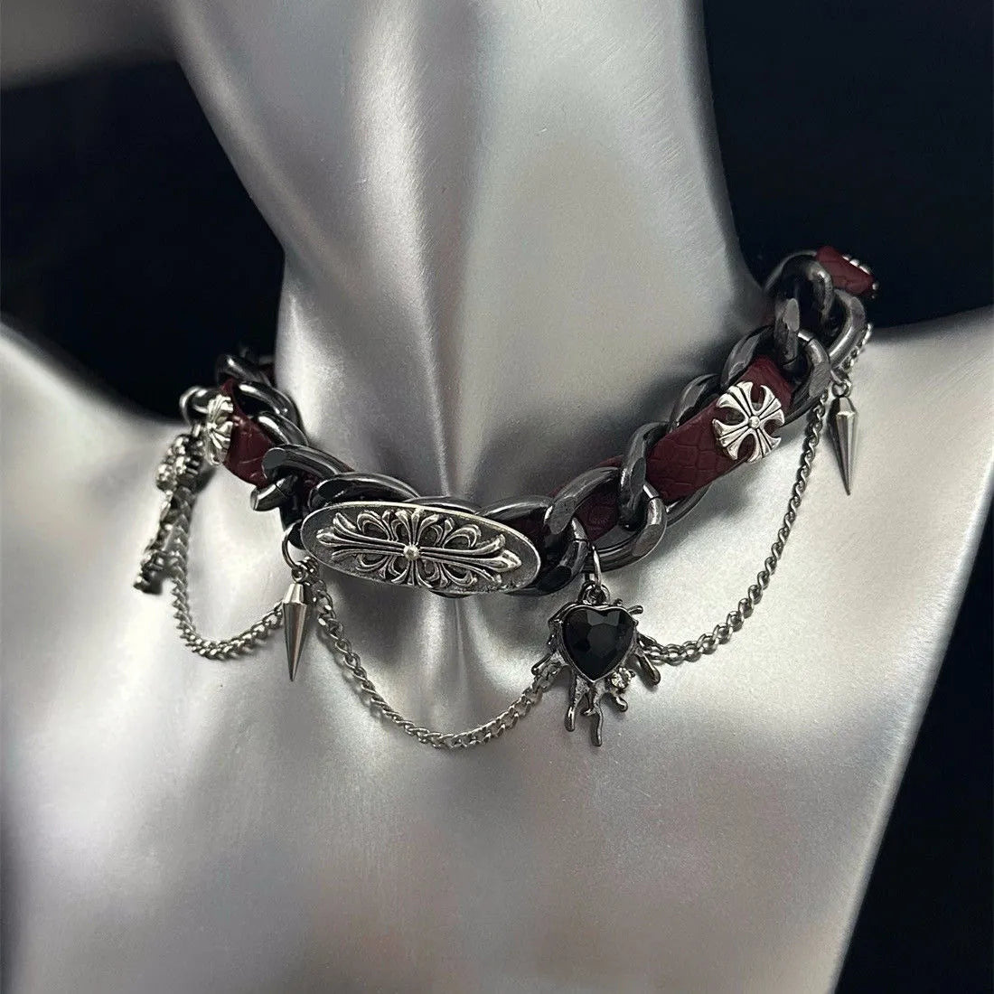 Phantom Layered Leather Choker