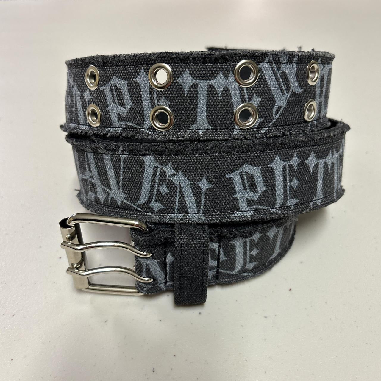 0572 - Dark Graffiti Letters Distressed Belt