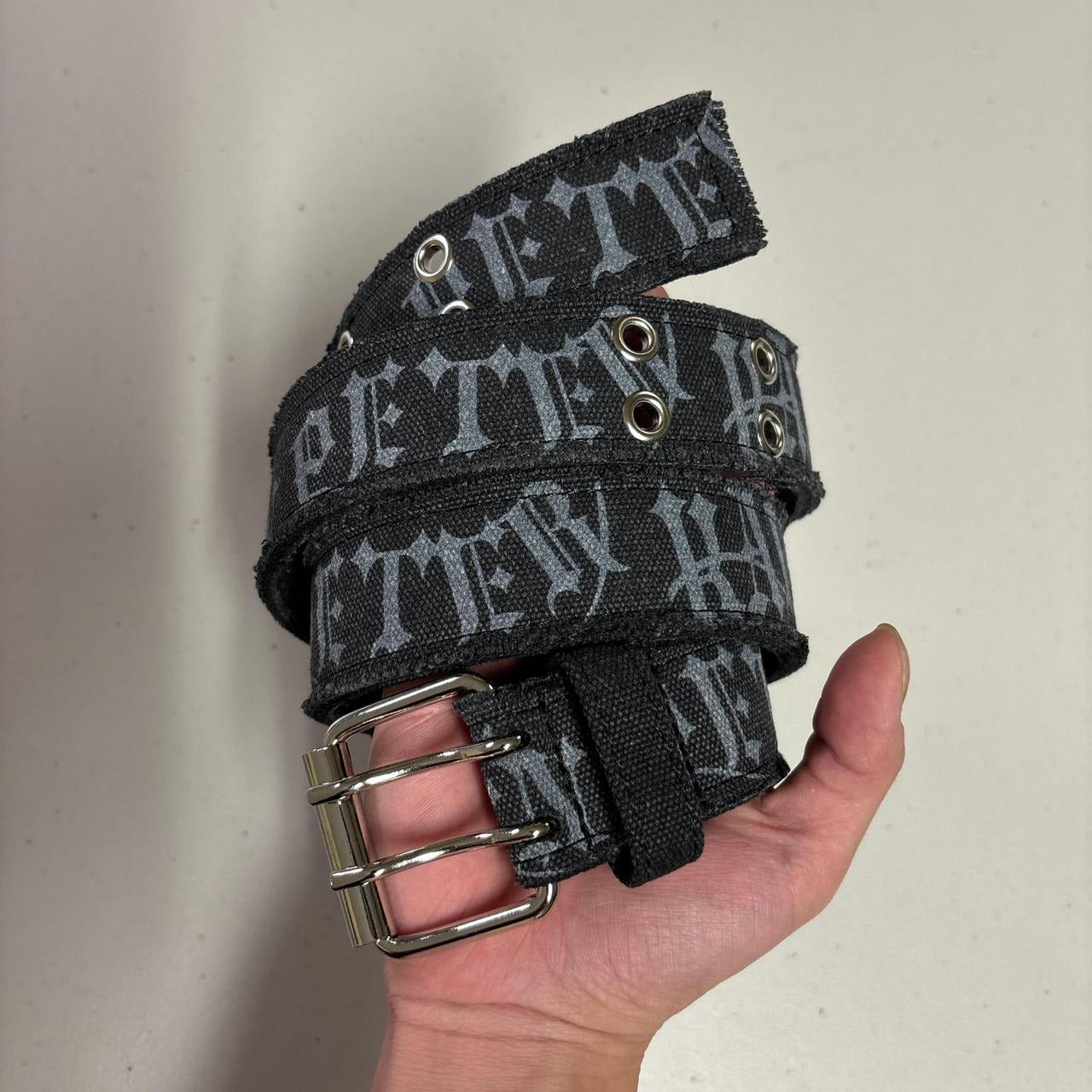 0572 - Dark Graffiti Letters Distressed Belt