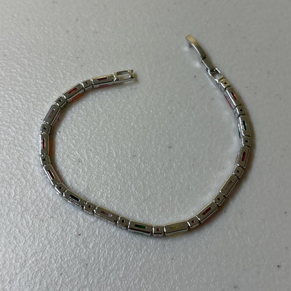 0620 - Multicolor Gemstones Silver Bracelet