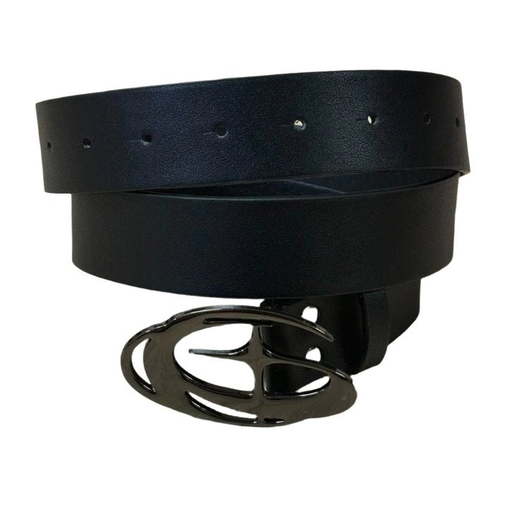 0434 - Black Buckle Star Moon Belt