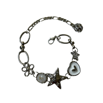0681 - Y2K Charms Silver Bracelet