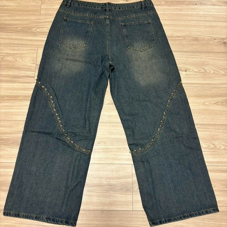 0409 - Studded Rivet Spike Jeans