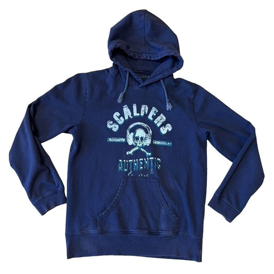 0390 - Navy Crossbones Skull Hoodie