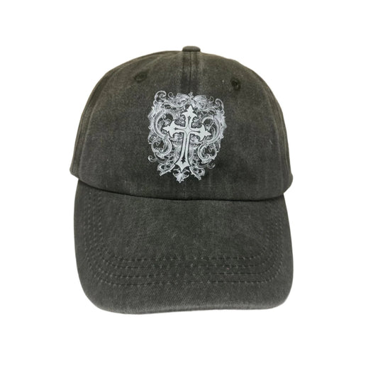 0581 - Gothic Cross Acid Washed Hat