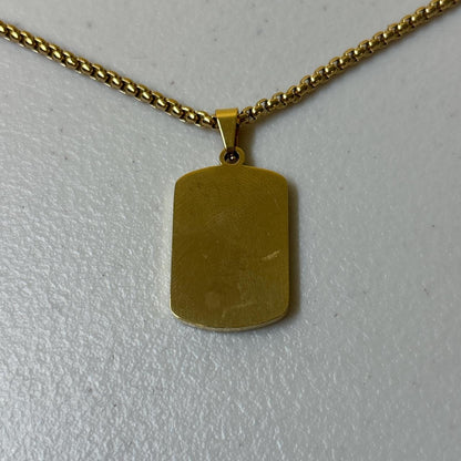 0621 - Gold Rhinestone Virgin Mary Necklace