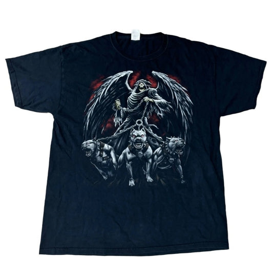 0447 - Reaper Hell Hound Skeleton Shirt