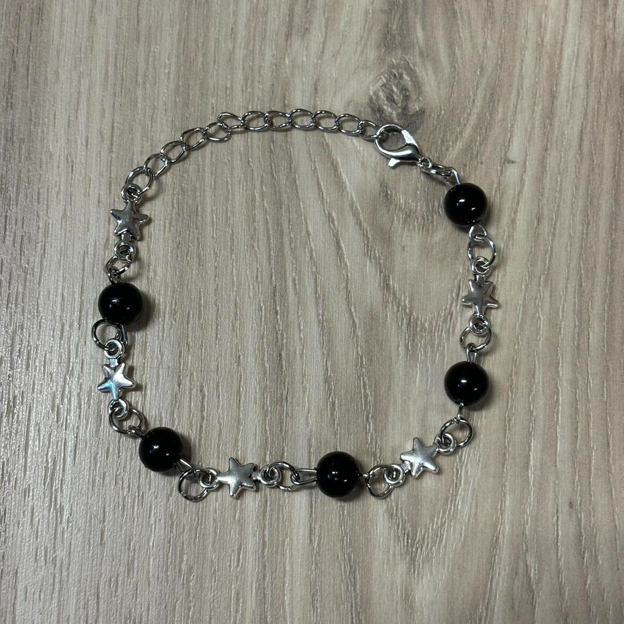 0494 - Mini Star Black Pearl Bracelet