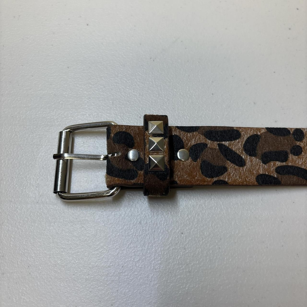 0640 - Brown Cheetah Studded Belt