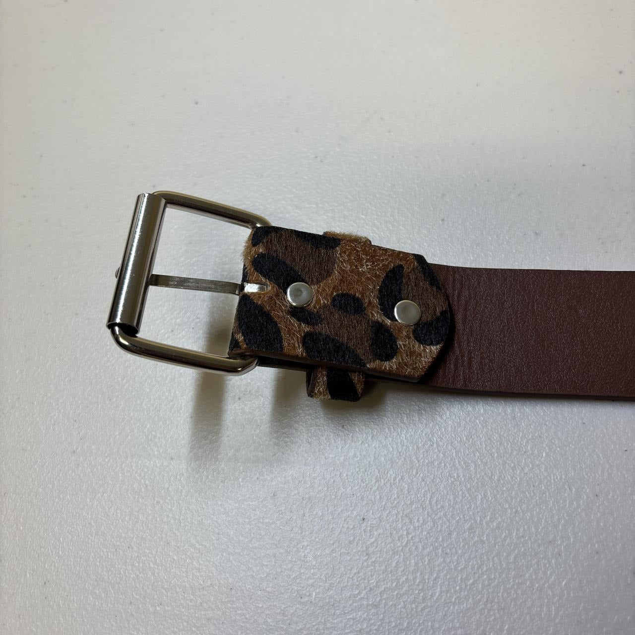 0640 - Brown Cheetah Studded Belt