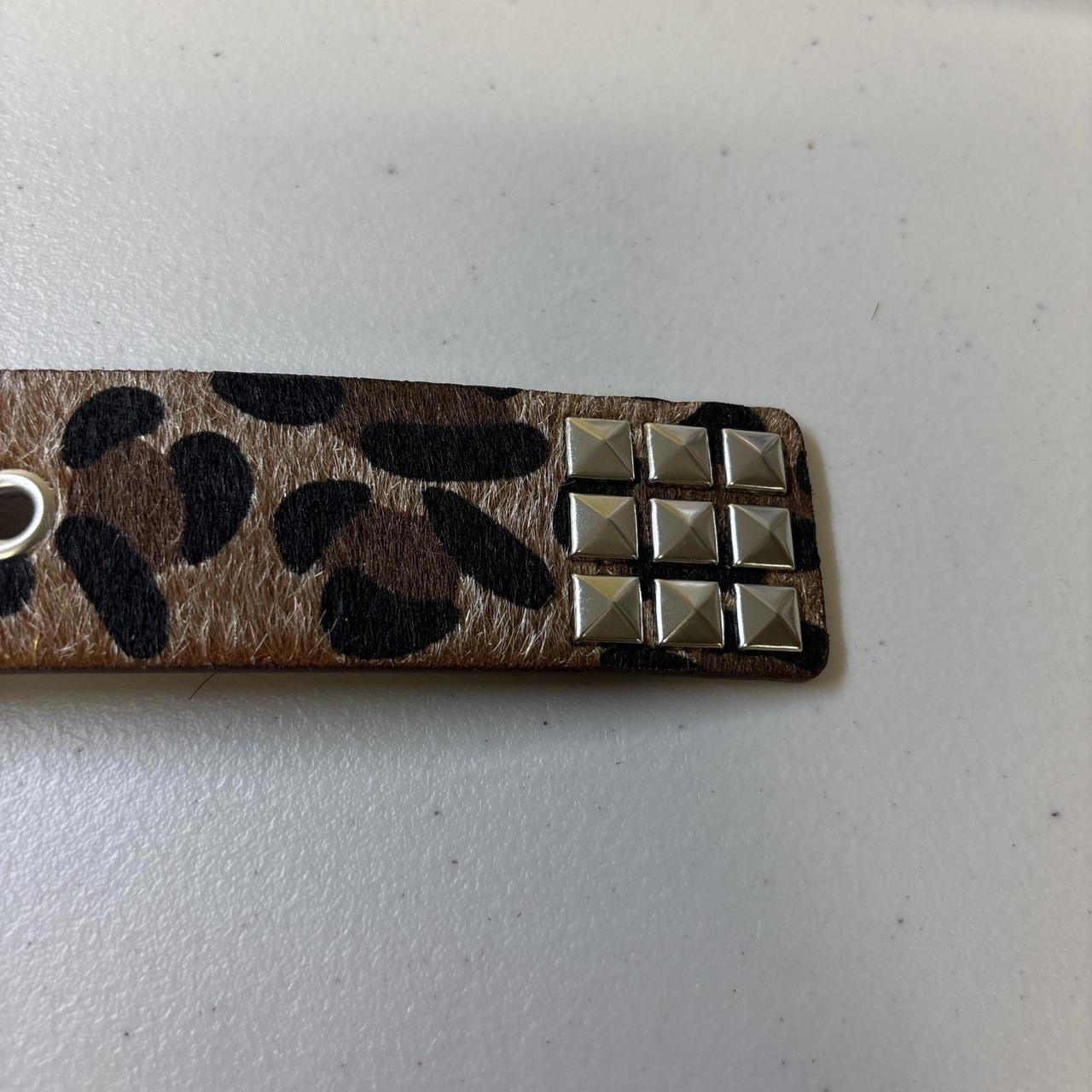 0640 - Brown Cheetah Studded Belt