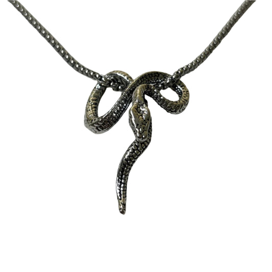 0710 - Silver Snake Serpent Necklace